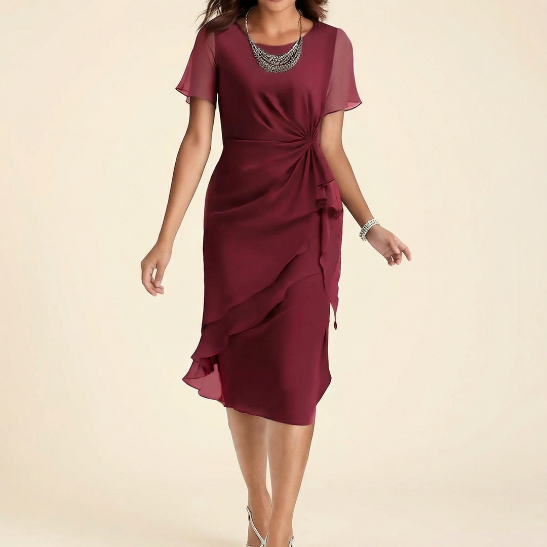 Velara - Gathered Twist-Waist Dress