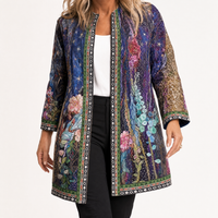 Art-Print Open Jacket for Effortless Style - Susan & Anne