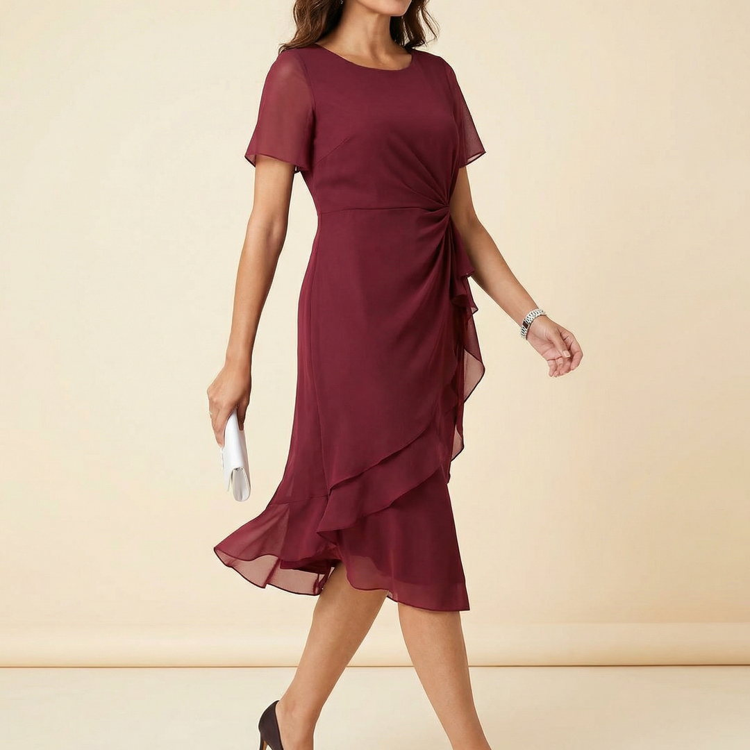 Velara - Gathered Twist-Waist Dress