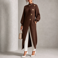 Gold-Button Long Ribbed Knit Tunic – Susan & Anne