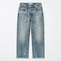 Women's Retro Fringed Cropped Straight Leg Jeans