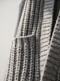 Detail of the rosalienne soft-touch longline cardigan