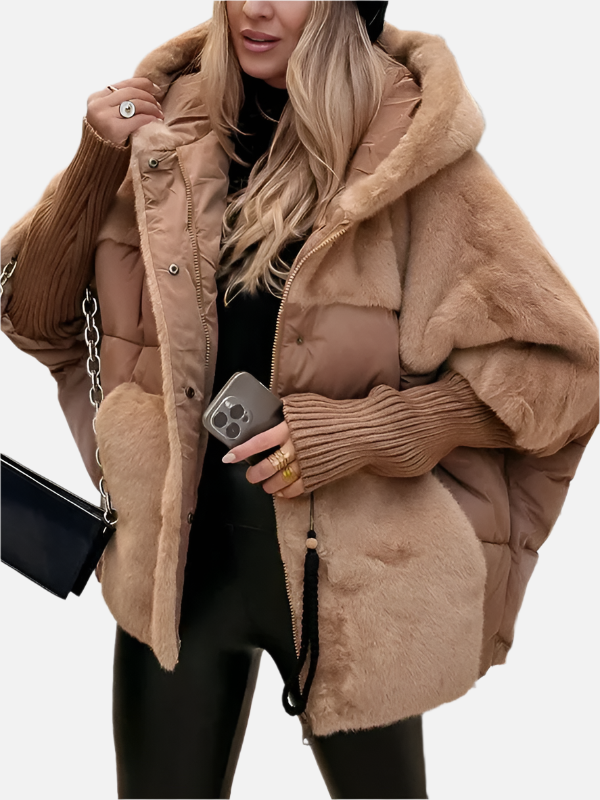 Detail of the elegant puffer jacket