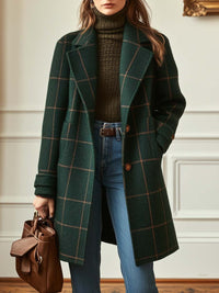 Styled look with the dominique retro plaid tweed coat