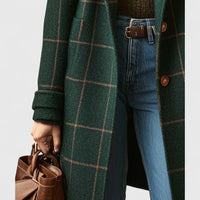 Women's Elegant Checked Coat - Susan & Anne