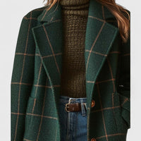 Women's Elegant Checked Coat - Susan & Anne