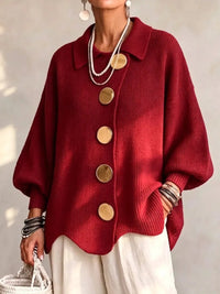 Karina – Oversized Collared Button Cardigan