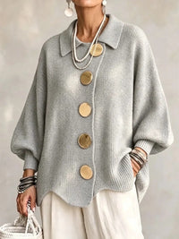 Karina – Oversized Collared Button Cardigan