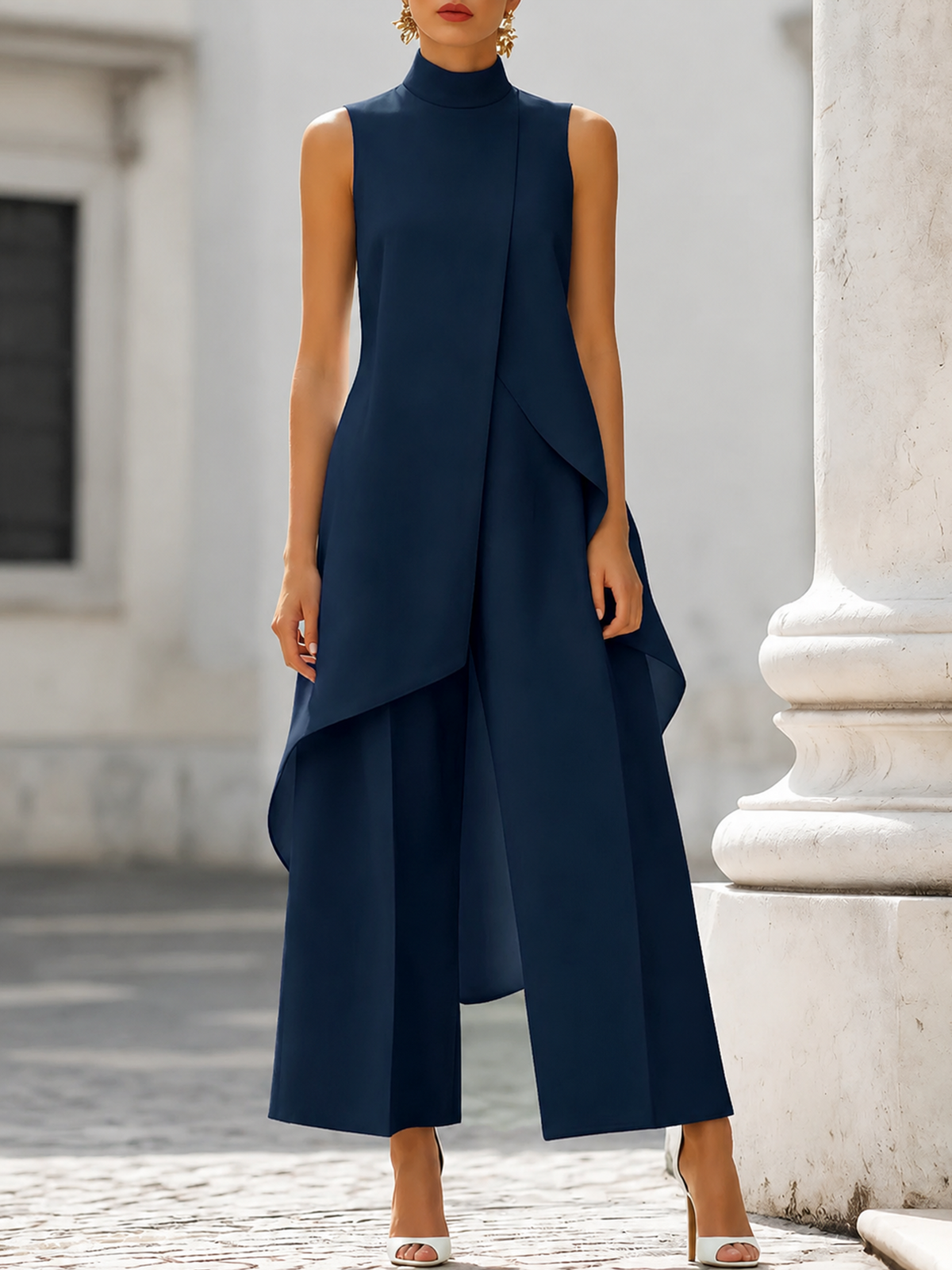 Elegant Wide-Leg Two-Piece Suit - Susan & Anne