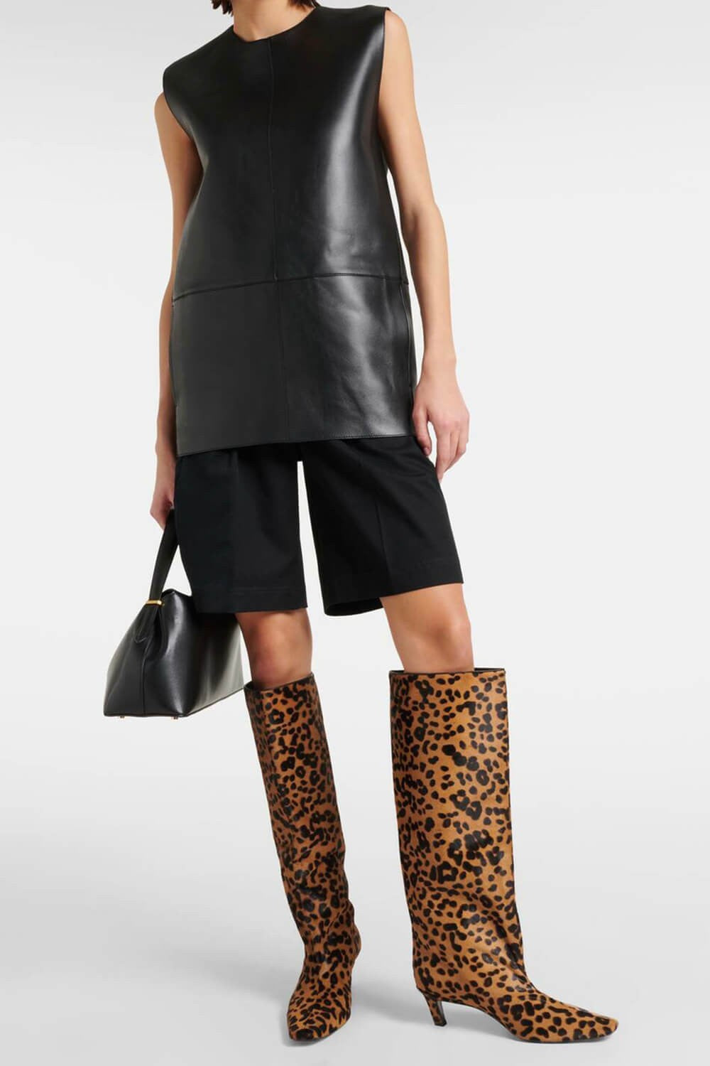Leona – Leopard Print Slouchy Knee-High Kitten Heel Boots
