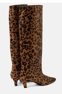 Leona – Leopard Print Slouchy Knee-High Kitten Heel Boots