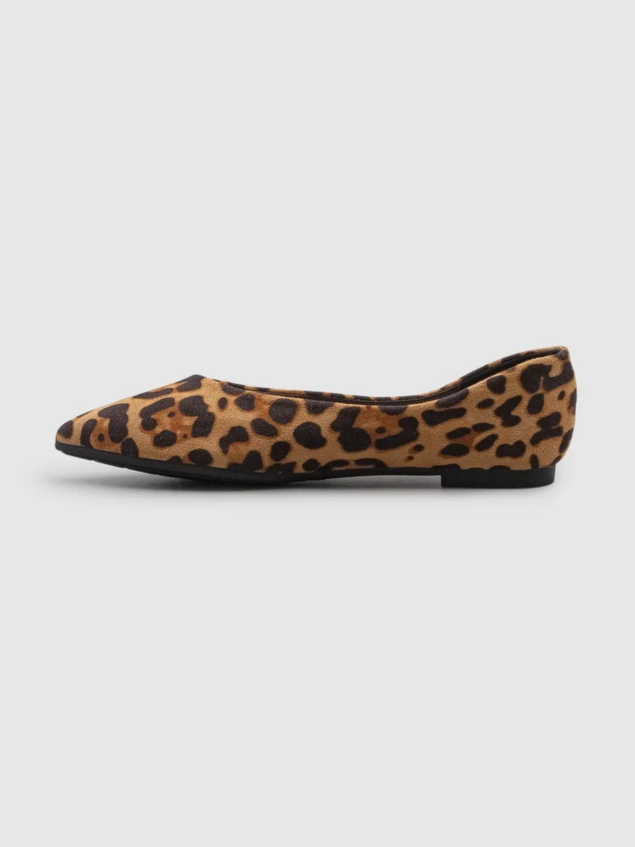 Leopard Pointed-Toe Ballet Flats in leopard — view 10