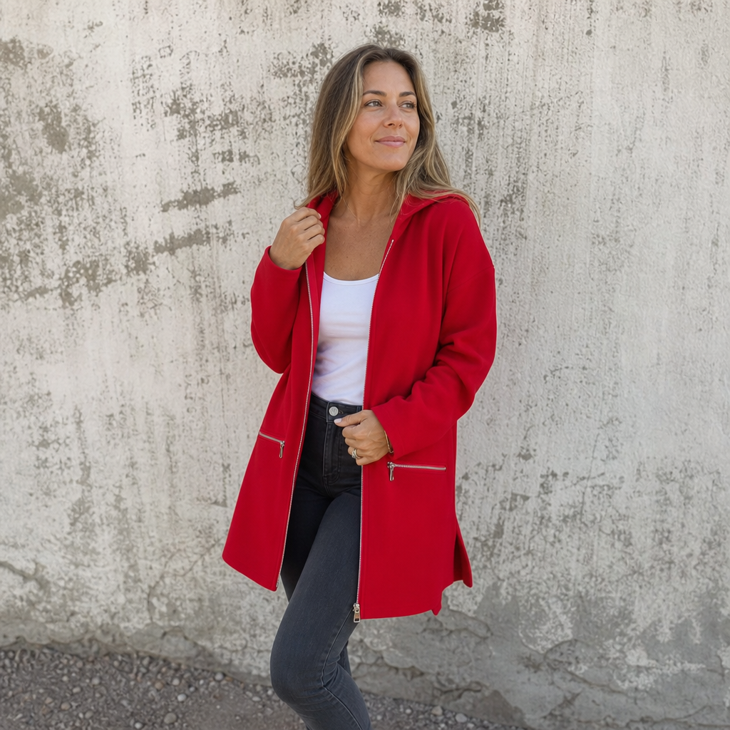 Longline Open-Front Hooded Cardigan - Susan & Anne