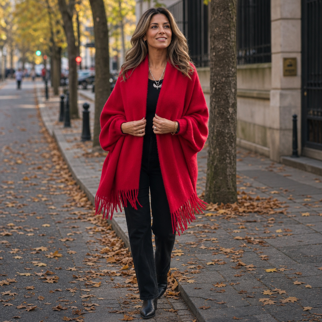 Fringed Shawl-Collar Wrap Coat – Susan & Anne