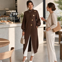 Gold-Button Long Ribbed Knit Tunic – Susan & Anne