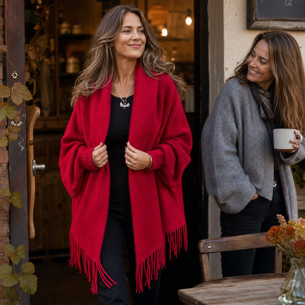 Fringed Shawl-Collar Wrap Coat – Susan & Anne