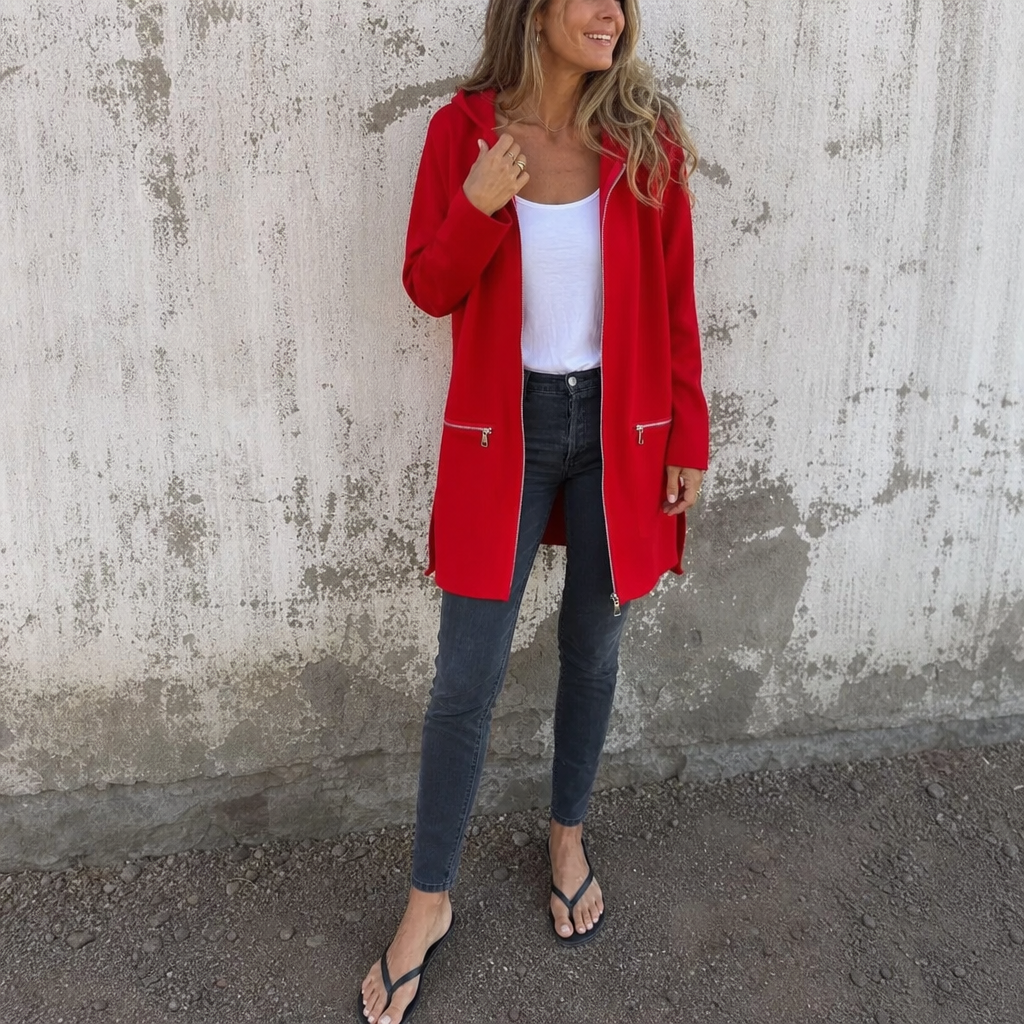 Longline Open-Front Hooded Cardigan - Susan & Anne