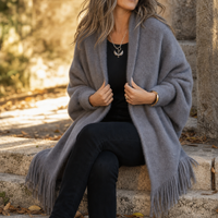 Fringed Shawl-Collar Wrap Coat – Susan & Anne