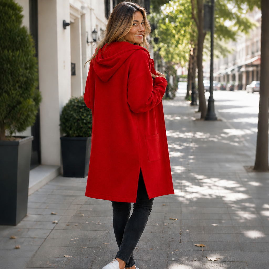 Longline Open-Front Hooded Cardigan - Susan & Anne