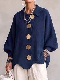 Balloon Sleeve Gold Button Cardigan – Susan & Anne