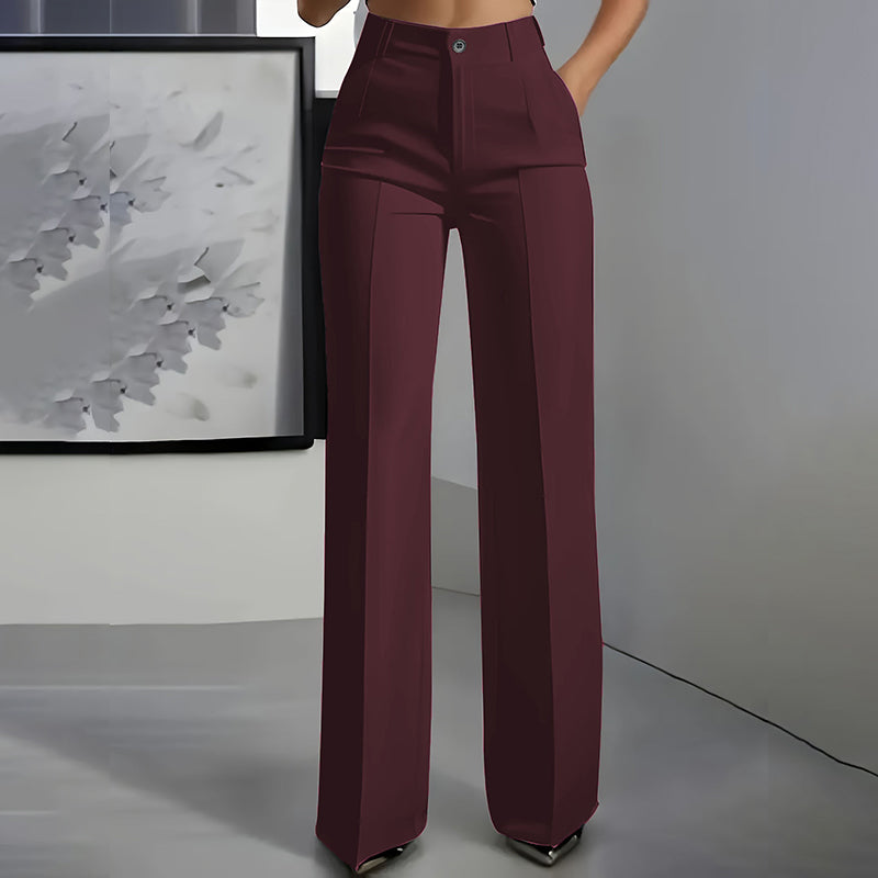 Elara - High-Waisted Wide-Leg Suit Trousers