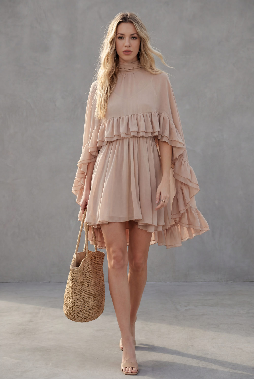 Chiffon Cape Dress