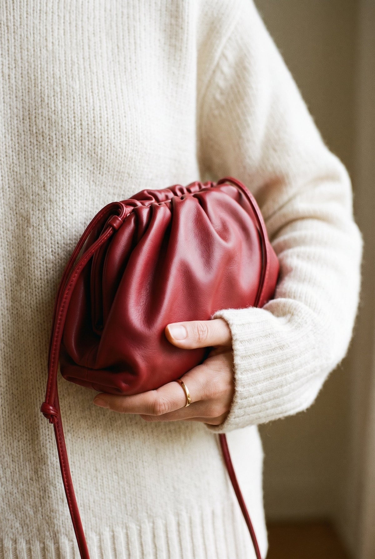 Red dumpling hobo bag styled on Cape Cod for women 50+ – Susan & Anne