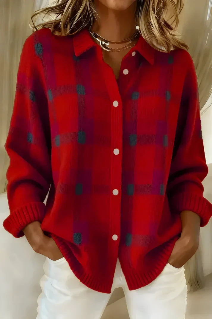 Relaxed Plaid Button-Up Shirt - Susan & Anne