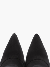Slouchy Faux Suede Stiletto Ankle Boots in black — view 10