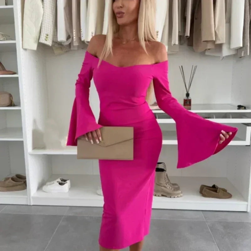 Rosalie - Flared-Sleeve Evening Dress