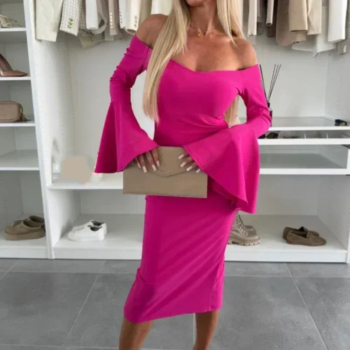 Rosalie - Flared-Sleeve Evening Dress