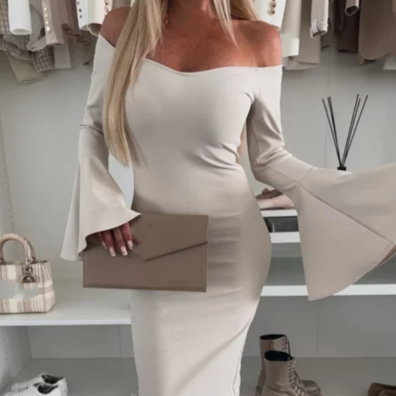 Rosalie - Flared-Sleeve Evening Dress