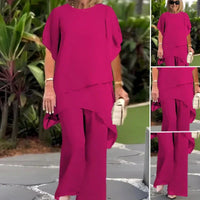 Draped Wide-Leg Trouser Set