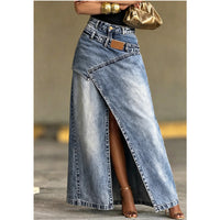 Close-up texture of the anella vintage-wash maxi skirt