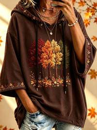 Maria – Autumn-Print Oversized Hoodie
