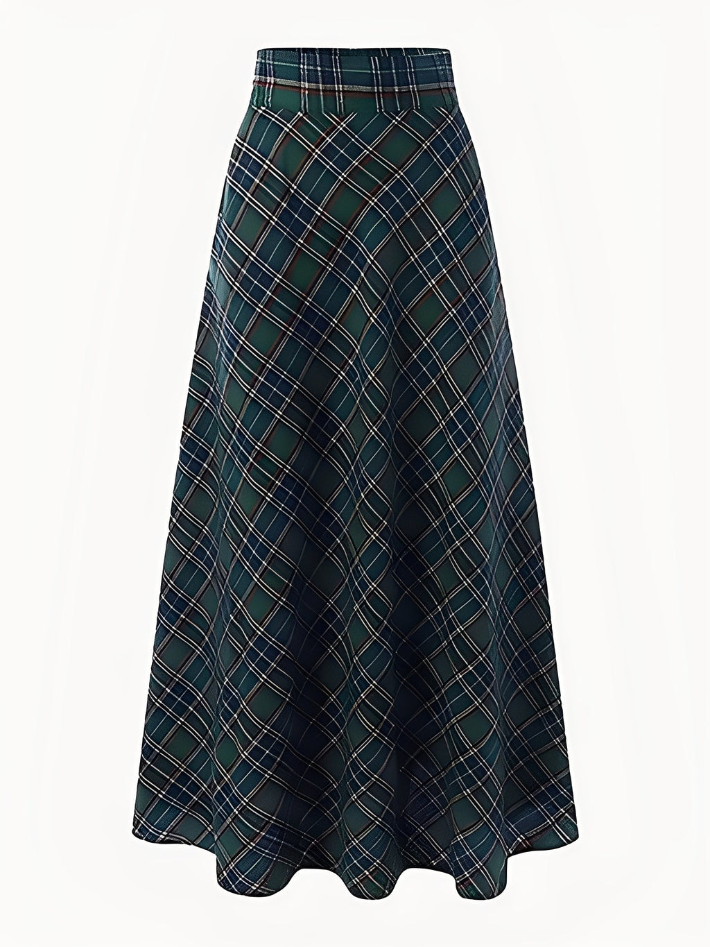 Stylish Maxi Skirts for Women with Plaid Pockets A-Line Holiday Style - Susan & Anne