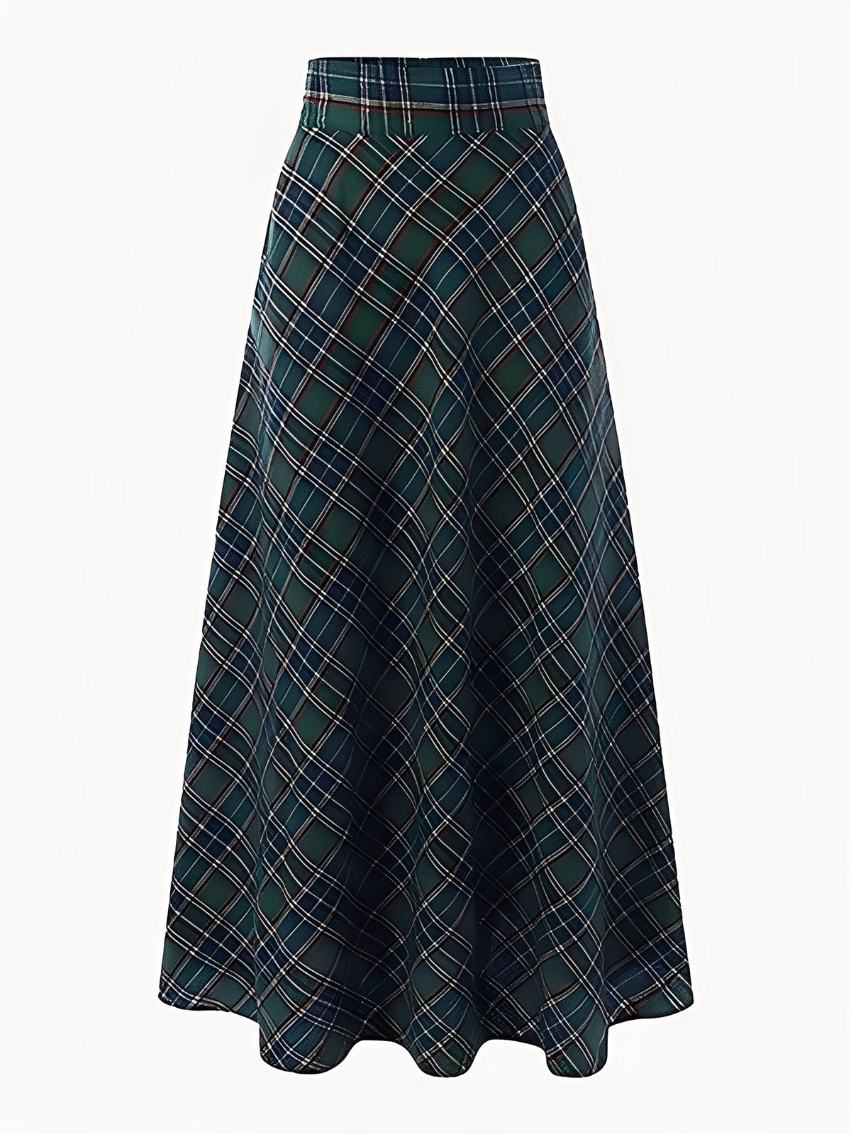 Stylish Maxi Skirts for Women with Plaid Pockets A-Line Holiday Style - Susan & Anne