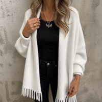 Fringed Shawl-Collar Wrap Coat – Susan & Anne
