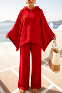 Hooded Cape And Wide-Leg Trouser Set - Susan & Anne