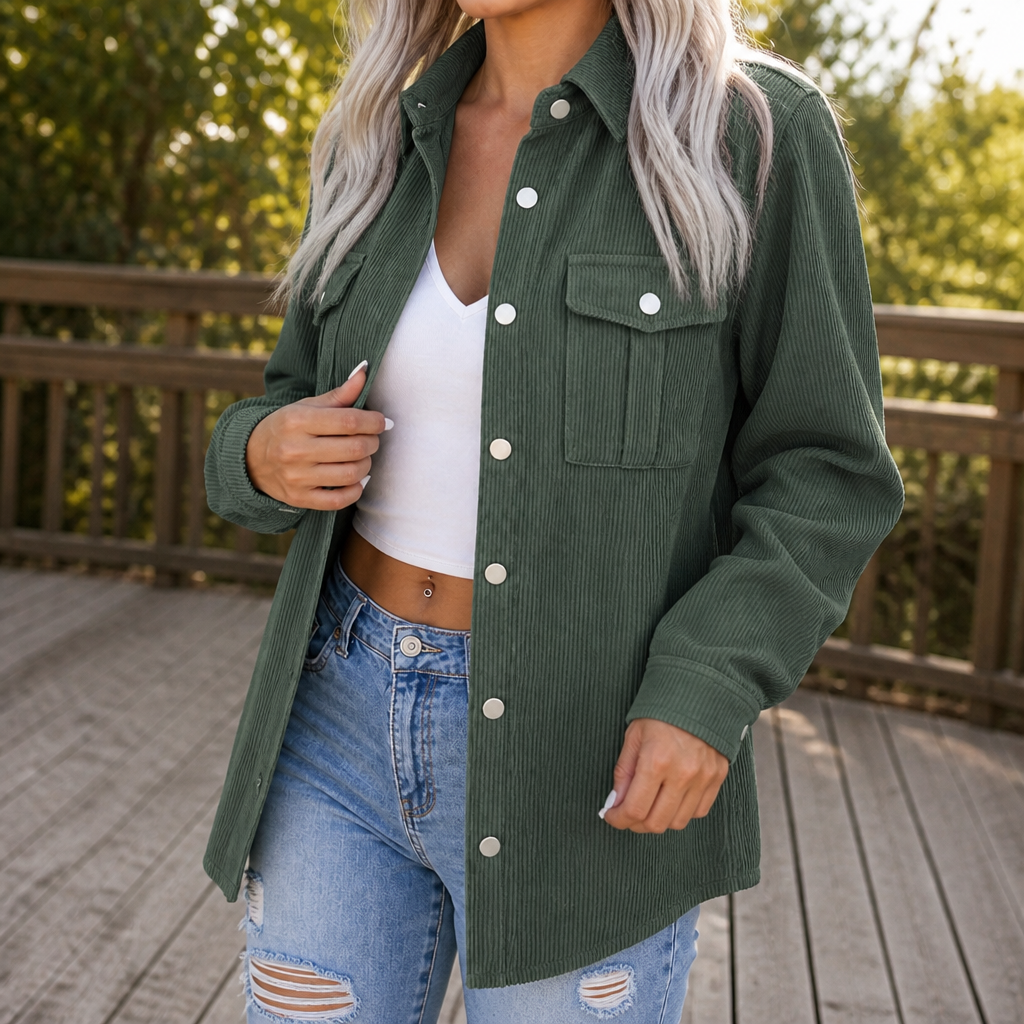 Oversized Wide-Wale Shirt Jacket - Susan & Anne
