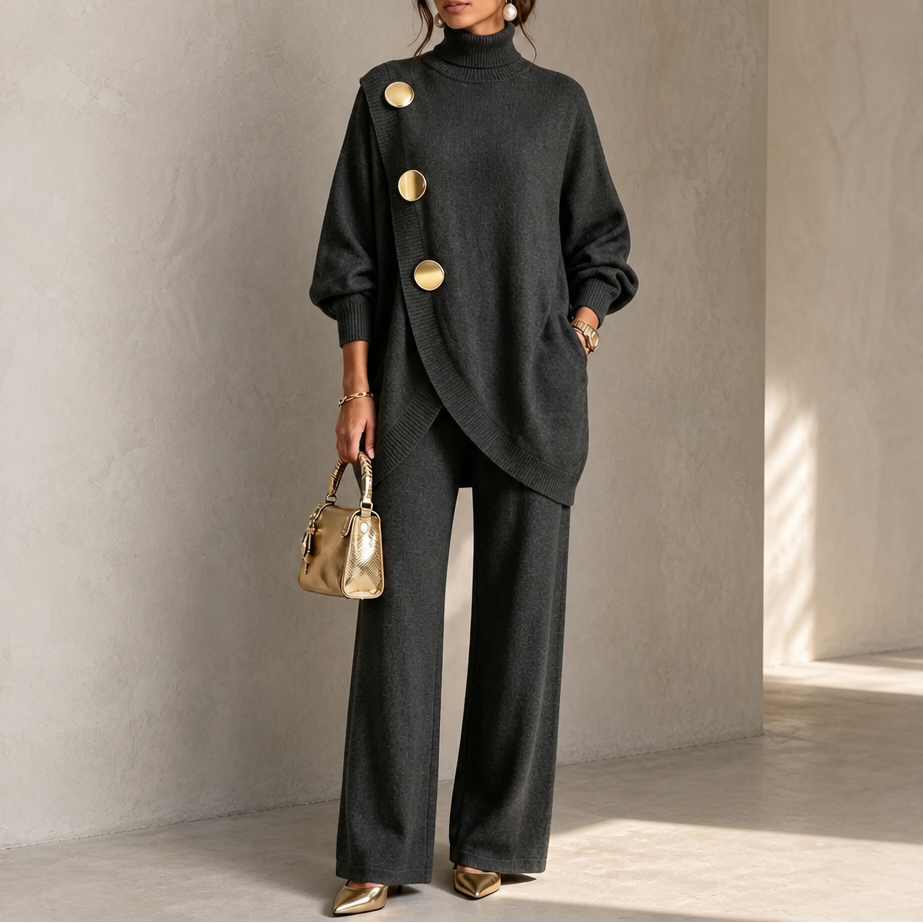 Elara – Turtleneck Sweater & Wide-Leg Pants Set