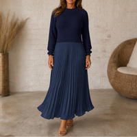 Sweater-Top Pleated Maxi Dress – Susan & Anne