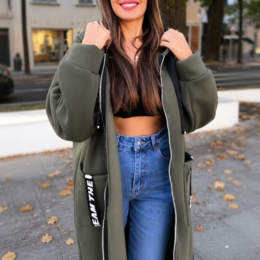 Oversized Hooded Sweatshirt Coat – Susan & Anne