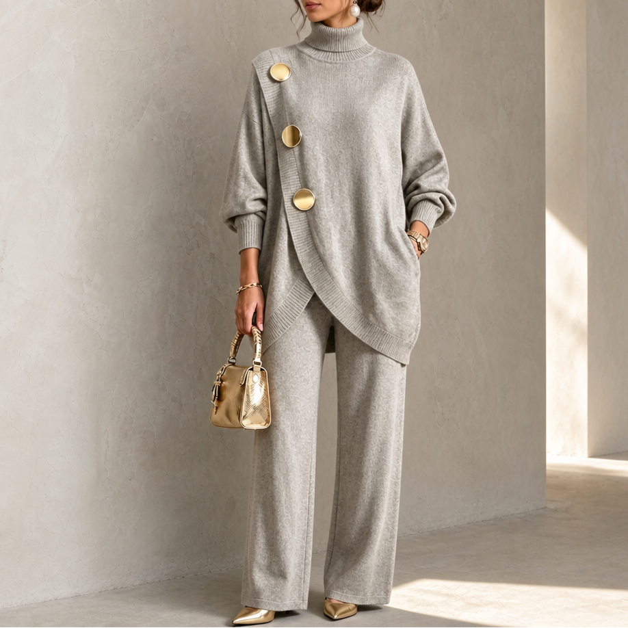 Elara – Turtleneck Sweater & Wide-Leg Pants Set