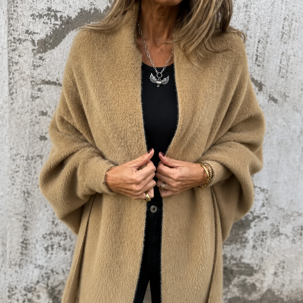 Fringed Shawl-Collar Wrap Coat – Susan & Anne
