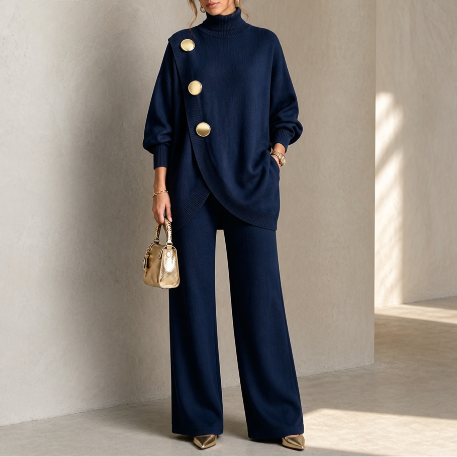 Elara – Turtleneck Sweater & Wide-Leg Pants Set