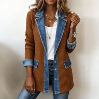Denim-Trim Ribbed Knit Cardigan Coat – Susan & Anne