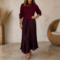 Sweater-Top Pleated Maxi Dress – Susan & Anne