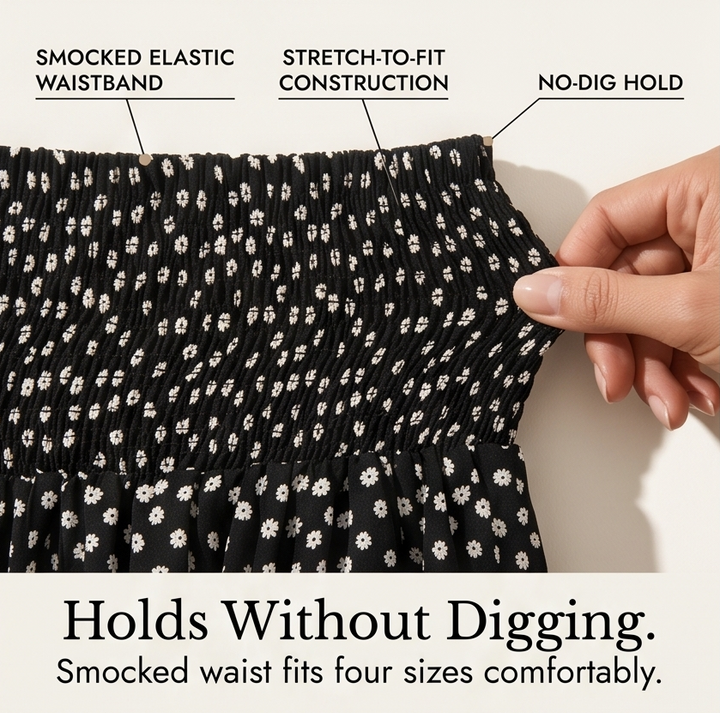 Velura - Smocked Wide-Leg Ruffle Pants