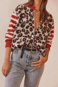 Vintage Leopard Print Knit Cardigan - view 3